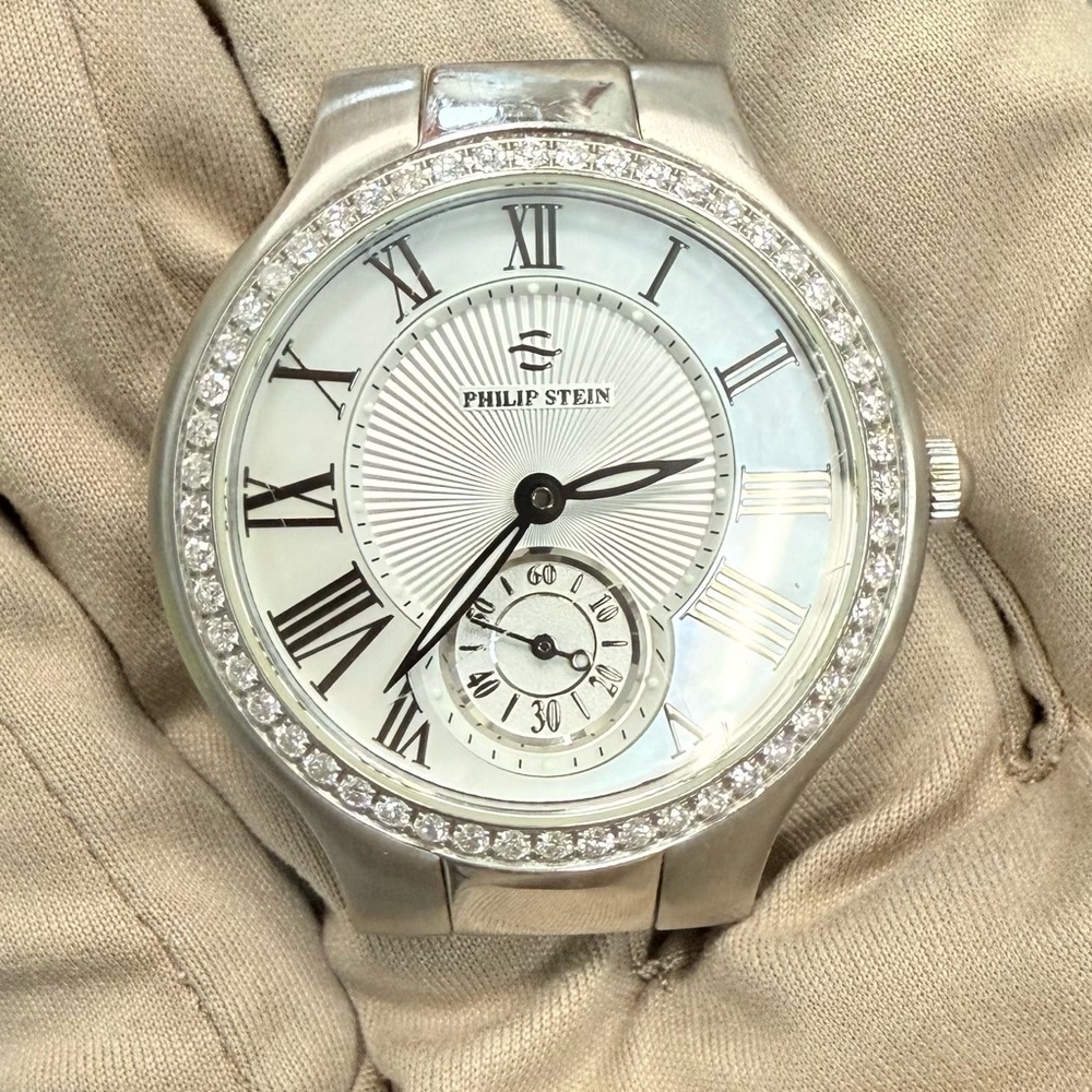 Philip Stein Silver Luxury Watch with Roman Numerals